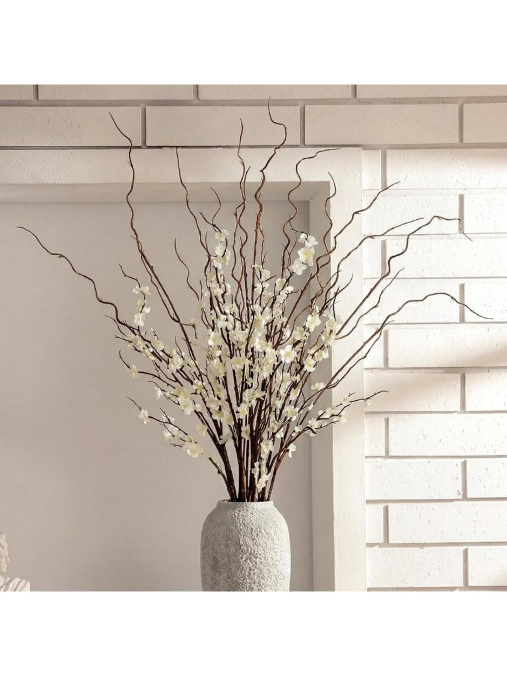 8 Pcs 38โ Cherry Blossom & 45โ Curly Willow Branches - Faux Silk Flowers for